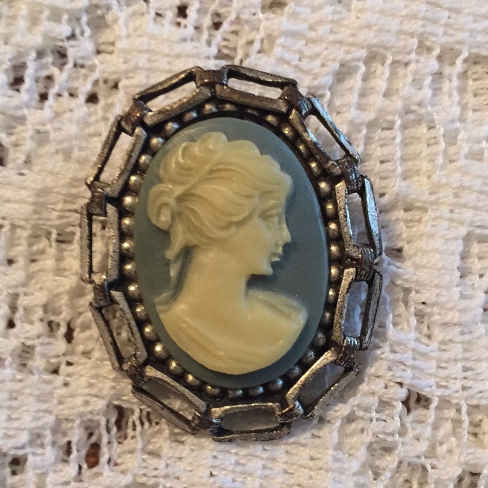 Blue Cameo Pin